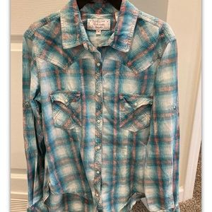 Womens Panhandle western Plaid shirt, size M